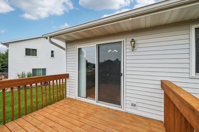 609-611 Eagle Crest Ct, Prairie Du Sac, WI 53578 - wooden terrace with a lawn