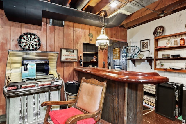 1133 Racine St, Delavan, WI 53115 - bar area with wood walls