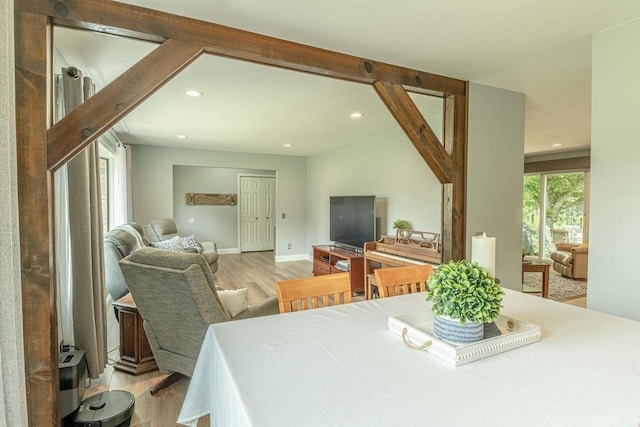 3472 Hickory Hill Rd, Verona, WI 53593 - dining space with light wood-style floors and recessed lighting