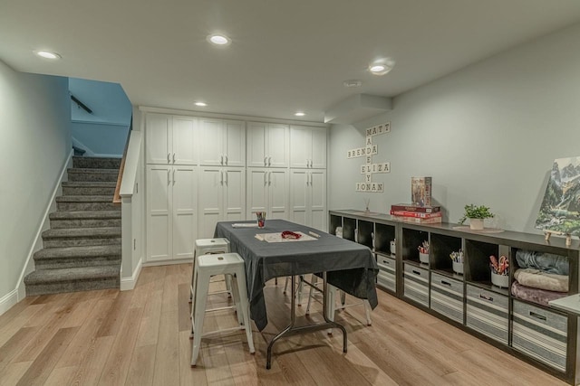3472 Hickory Hill Rd, Verona, WI 53593 - playroom with light wood-type flooring and recessed lighting