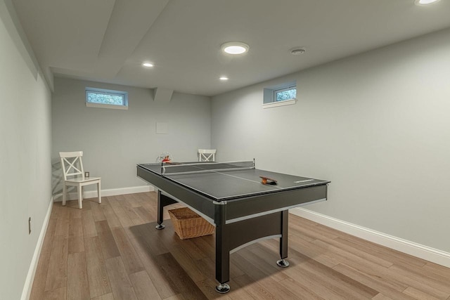 3472 Hickory Hill Rd, Verona, WI 53593 - game room with light wood-style floors, recessed lighting, and healthy amount of natural light