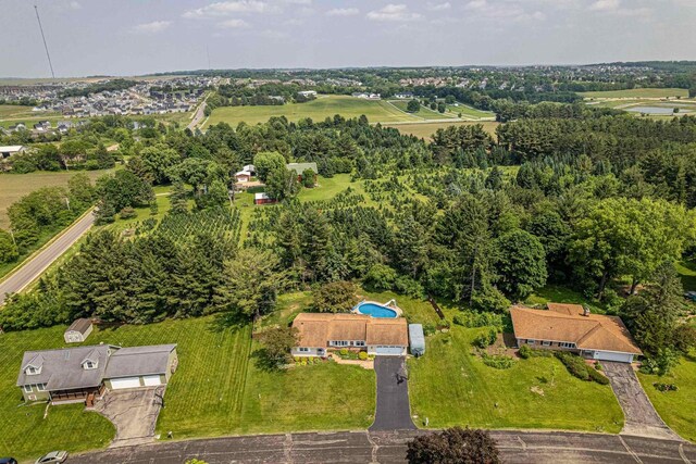 3472 Hickory Hill Rd, Verona, WI 53593 - aerial overview of property's location featuring a pool area