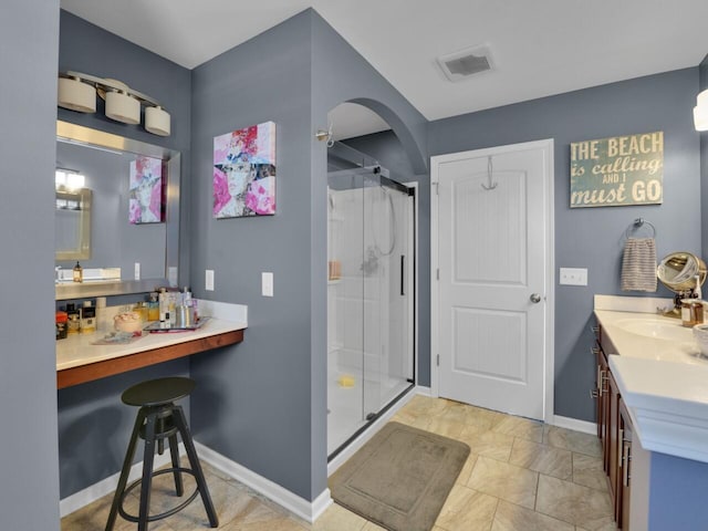 3605 Emmertsen Rd, Racine, WI 53406 - full bath with a stall shower and vanity