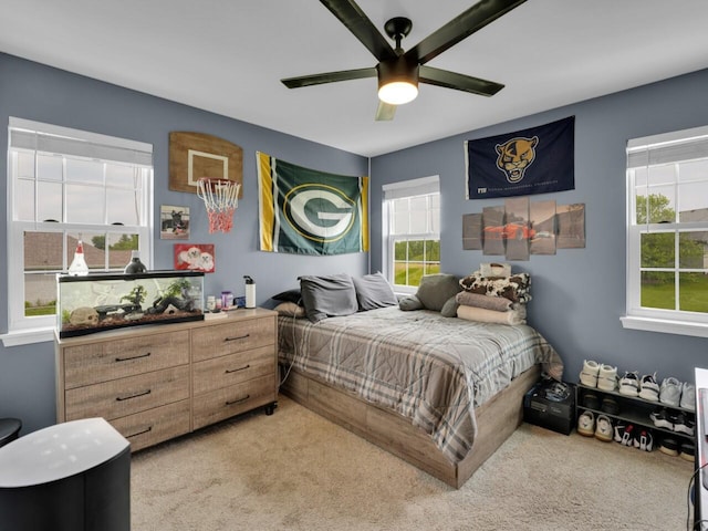 3605 Emmertsen Rd, Racine, WI 53406 - bedroom with carpet and ceiling fan