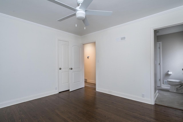 2461 N 94th St, Wauwatosa, WI 53226 - unfurnished room featuring ceiling fan, wood finished floors, and crown molding