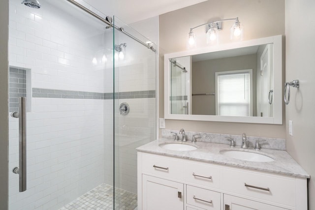 2461 N 94th St, Wauwatosa, WI 53226 - full bath with a stall shower and double vanity