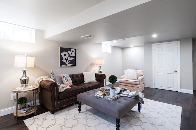 2461 N 94th St, Wauwatosa, WI 53226 - living area with dark wood-type flooring and recessed lighting
