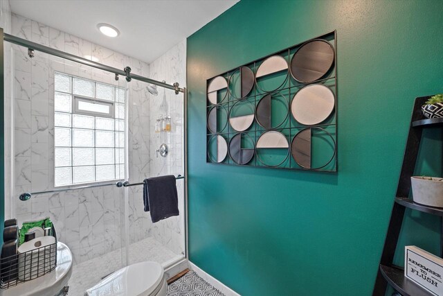 3351 W Vogel Ave, Greenfield, WI 53221 - bathroom featuring a shower stall and toilet