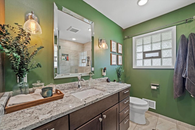 3351 W Vogel Ave, Greenfield, WI 53221 - full bath with vanity, a tile shower, and tile patterned flooring