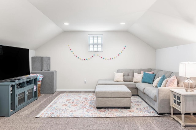 650 W Silverleaf Ct, Plover, WI 54467 - carpeted living area featuring vaulted ceiling
