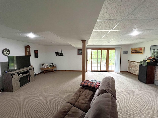 2783 High Peak Rd, Rhinelander, WI 54501 - living room with a drop ceiling and carpet flooring