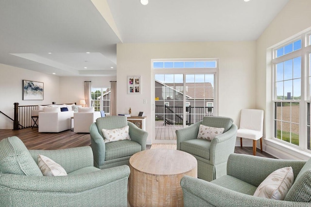 1386 Overlook Cir, Hartland, WI 53029 - living room featuring wood finished floors and recessed lighting