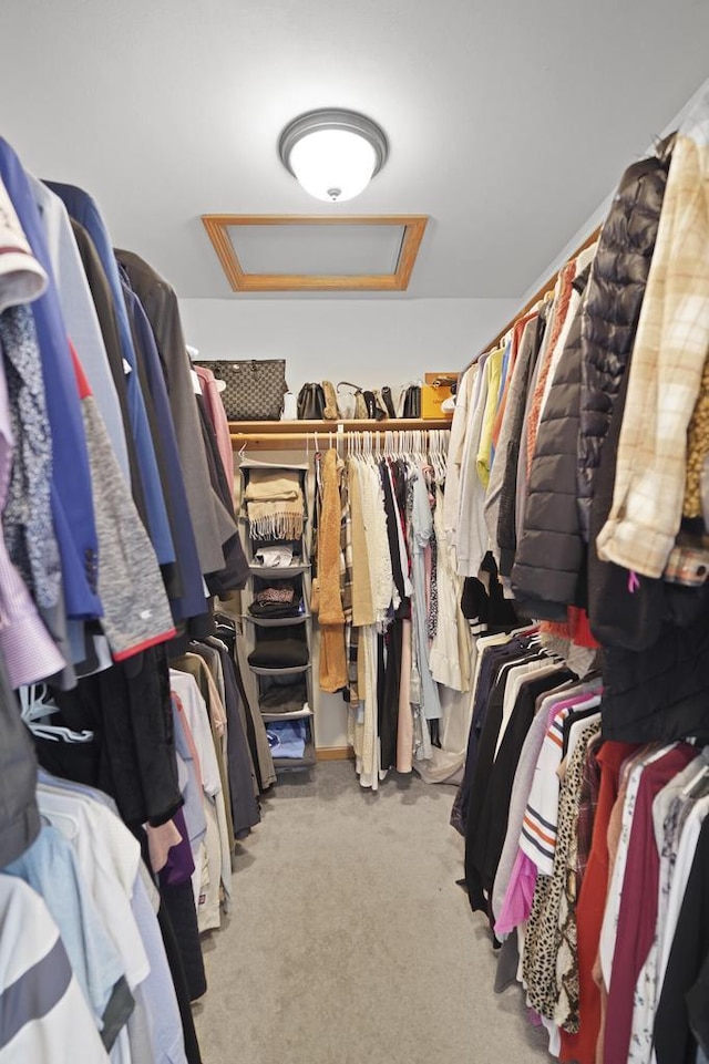 3223 55th Ct Unit 65, Kenosha, WI 53144 - spacious closet featuring attic access and carpet flooring