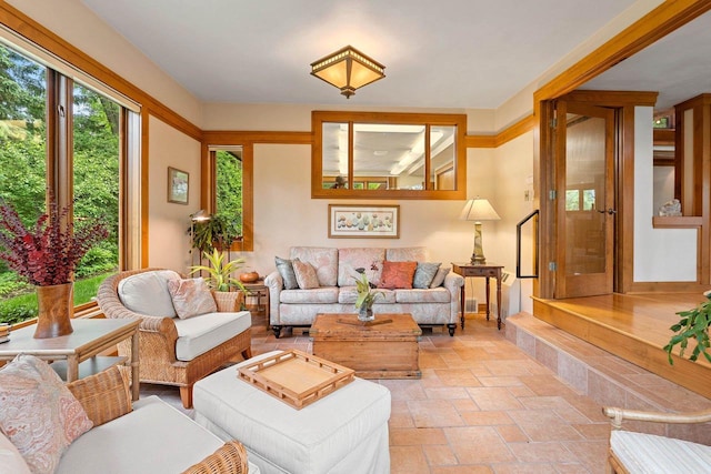 1225 W Cedar St, Appleton, WI 54914 - living room featuring stone tile flooring