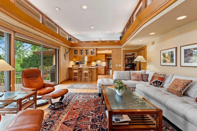 1225 W Cedar St, Appleton, WI 54914 - living room with light wood-type flooring and recessed lighting