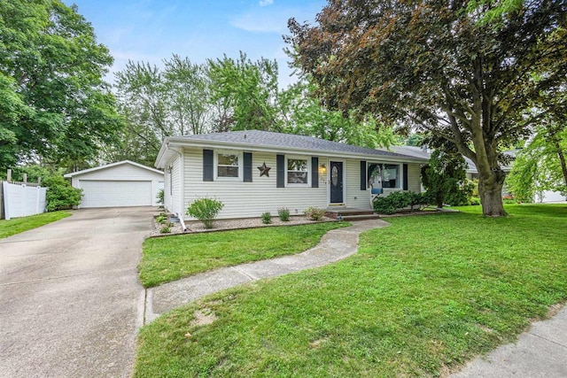 931 W Lindbergh St, Appleton, WI 54914 - ranch-style house with an outdoor structure and a detached garage