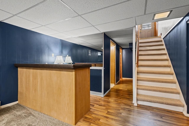 931 W Lindbergh St, Appleton, WI 54914 - indoor bar with stairs, a drop ceiling, and wood finished floors