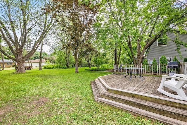 931 W Lindbergh St, Appleton, WI 54914 - view of grassy yard featuring a deck