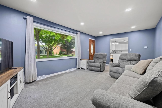 931 W Lindbergh St, Appleton, WI 54914 - carpeted living area with recessed lighting and baseboards