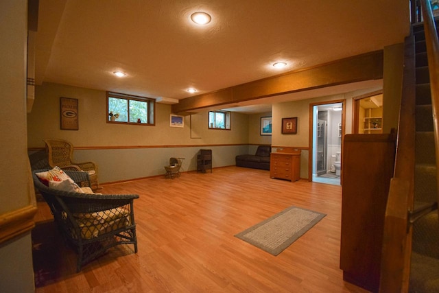 1135 W Walworth Ave, Whitewater, WI 53190 - sitting room with light wood-type flooring and recessed lighting