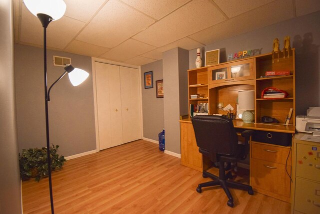 1135 W Walworth Ave, Whitewater, WI 53190 - office area featuring light wood-style floors and a drop ceiling