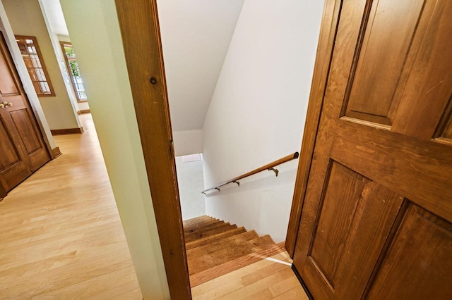 1124 Garrett Bay Rd, Ellison Bay, WI 54210 - staircase featuring wood finished floors