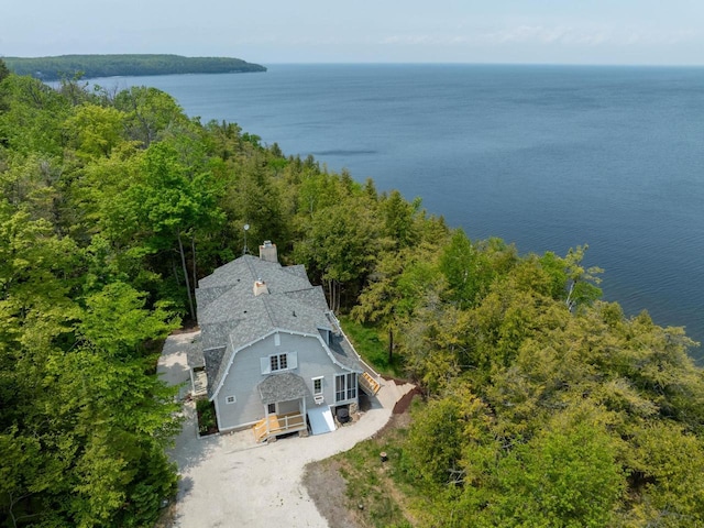 1124 Garrett Bay Rd, Ellison Bay, WI 54210 - aerial view of property and surrounding area featuring a nearby body of water and a heavily wooded area