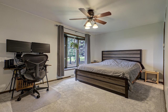 N9695 Willard Rd, Berlin, WI 54923 - bedroom featuring carpet flooring, a desk, and ceiling fan