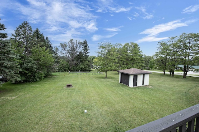 N9695 Willard Rd, Berlin, WI 54923 - view of grassy yard with a shed and view of scattered trees