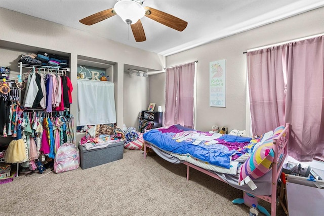152 Hoyt St, Fond Du Lac, WI 54935 - bedroom with carpet floors, a closet, and a ceiling fan
