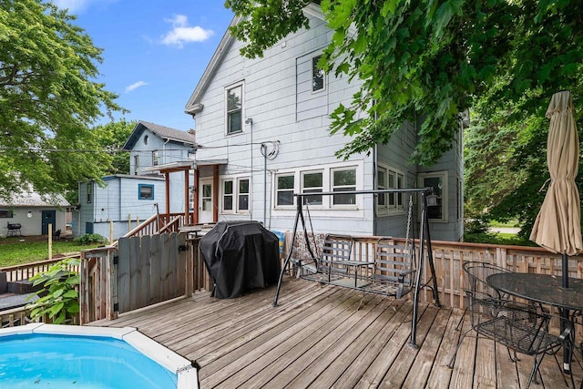 152 Hoyt St, Fond Du Lac, WI 54935 - wooden deck with area for grilling