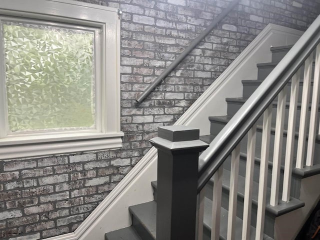 152 Hoyt St, Fond Du Lac, WI 54935 - stairway with brick wall
