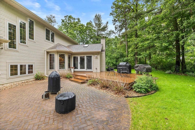 2621 Russet Dr, Plover, WI 54467 - view of patio featuring a wooden deck and area for grilling
