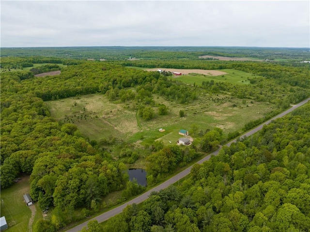 2329 Sand Rd, Shell Lake, WI 54871 - aerial overview of property's location with a heavily wooded area