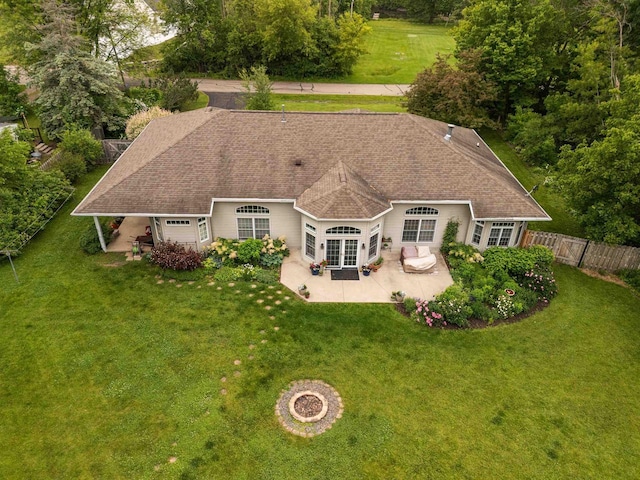 3864 Candlish Harbor Ln, Oshkosh, WI 54902 - rear view of house with a patio, french doors, and a shingled roof