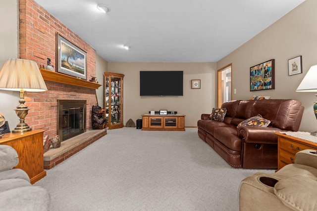 805 N Canterbury Dr, Appleton, WI 54915 - carpeted living area with a fireplace