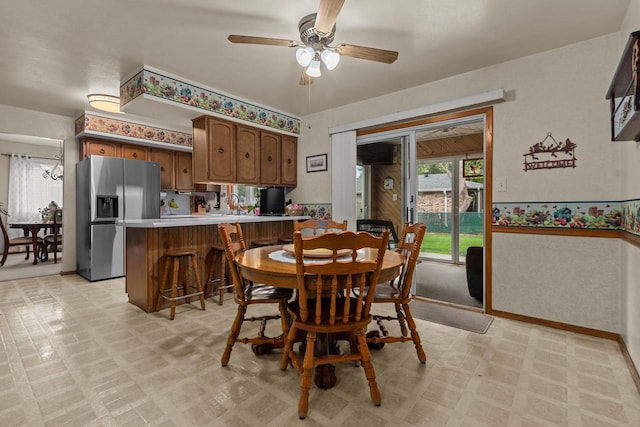 805 N Canterbury Dr, Appleton, WI 54915 - dining space with a ceiling fan