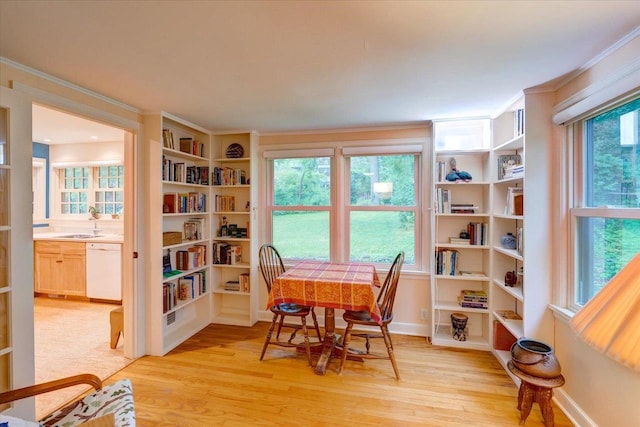 818 Ottawa Trl, Madison, WI 53711 - dining space with light wood-type flooring, plenty of natural light, and crown molding