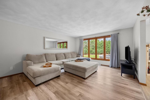 1341 Fieldstone Ct, Neenah, WI 54956 - living room featuring light wood-type flooring and baseboards