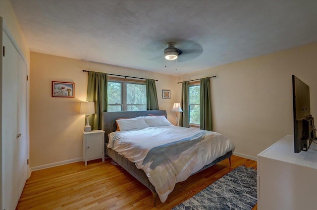 5043 Marathon Dr, Madison, WI 53705 - bedroom featuring light wood-type flooring and a ceiling fan
