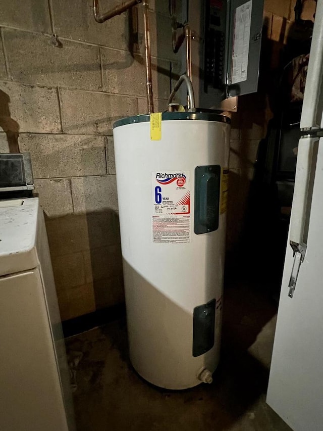 5116 S 84th St, Greendale, WI 53129 - utility room featuring electric water heater and electric panel