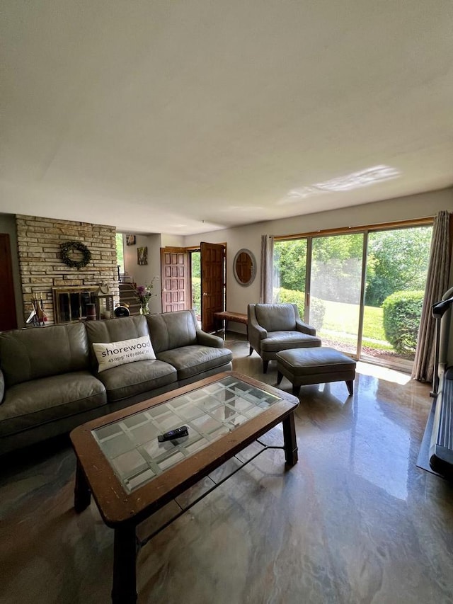 5116 S 84th St, Greendale, WI 53129 - living room with a stone fireplace