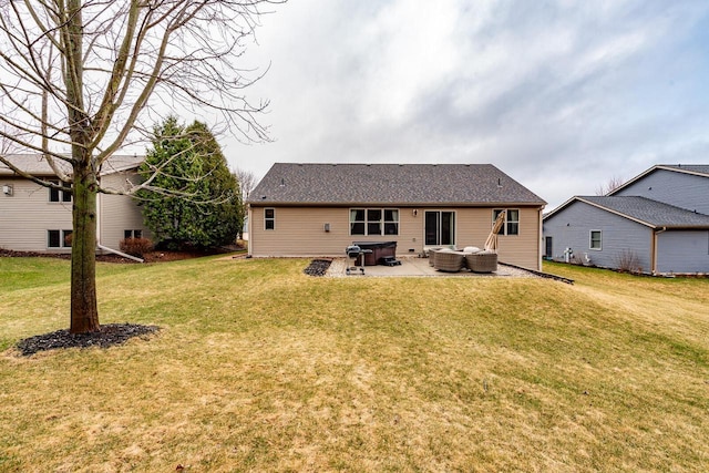 431 Thurow Dr, Oconomowoc, WI 53066 - rear view of house with outdoor lounge area, a patio, and a yard
