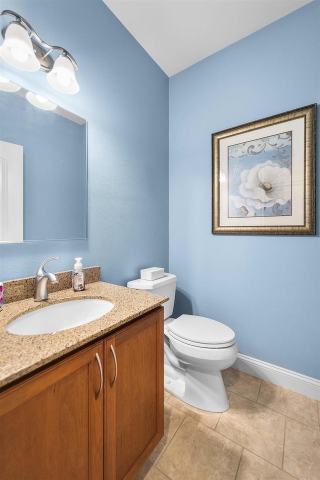 7131 Caneel Trl, Middleton, WI 53562 - half bathroom with vanity and tile patterned floors