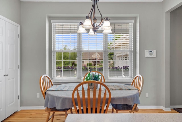 3259 Emmertsen Rd, Racine, WI 53406 - dining space featuring a chandelier and wood finished floors
