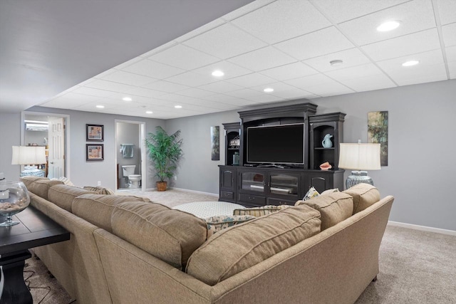 3259 Emmertsen Rd, Racine, WI 53406 - carpeted living room with recessed lighting