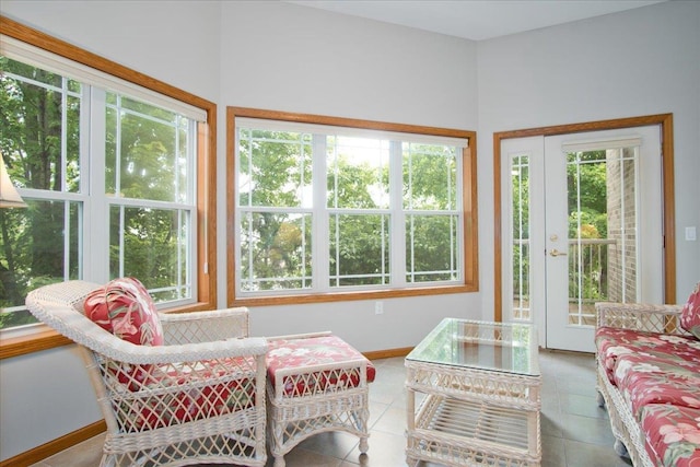 6701 Fairhaven Rd Unit 202, Madison, WI 53719 - sunroom / solarium featuring healthy amount of natural light, french doors, and tile patterned floors