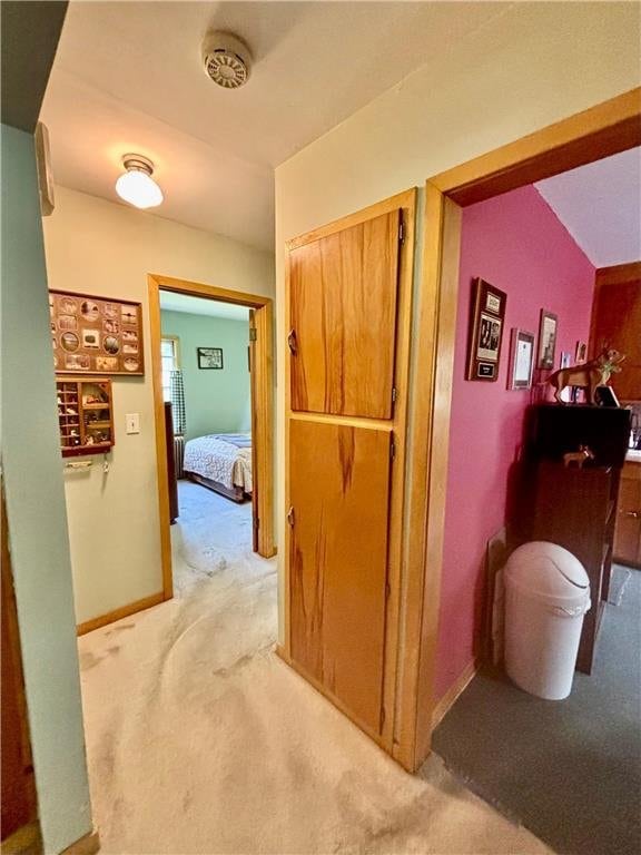 306 Pleasant Ave, Frederic, WI 54837 - hallway featuring light colored carpet and baseboards