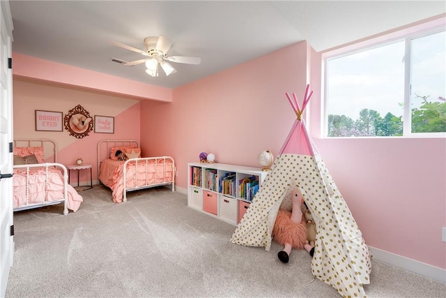 4801 358th St, Stanley, WI 54768 - bedroom with carpet floors and ceiling fan