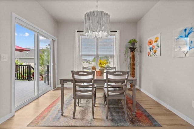 N9225 Constellation Dr, Appleton, WI 54915 - dining space featuring a chandelier and light wood-style flooring